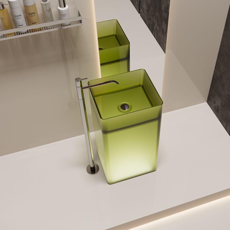 Red Crystal Transparent Hand Wash Basin Freestanding Easy to Install Red Crystal Transparent Hand Wash Basin Red Crystal Transparent Hand  Wash Basin Freestanding Easy to Install