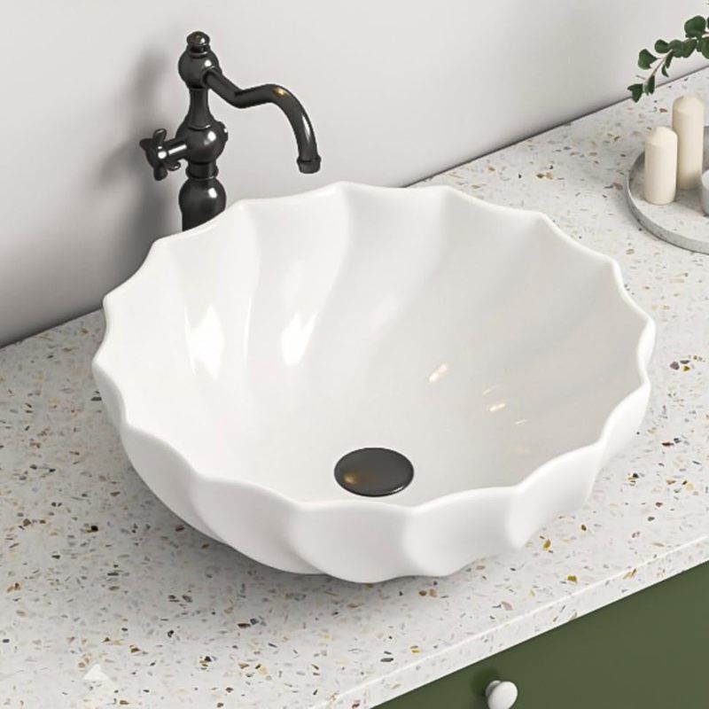 Sanitary Ware Factory Direct Round Flower Shape Ceramic Sink Countertop Bathroom Hand Washart Art Basin Sanitary Ware Factory Direct Round Flower Sanitary Ware Factory Direct Round Flower Shape Ceramic Sink Countertop Bathroom Hand Washart Art Basin