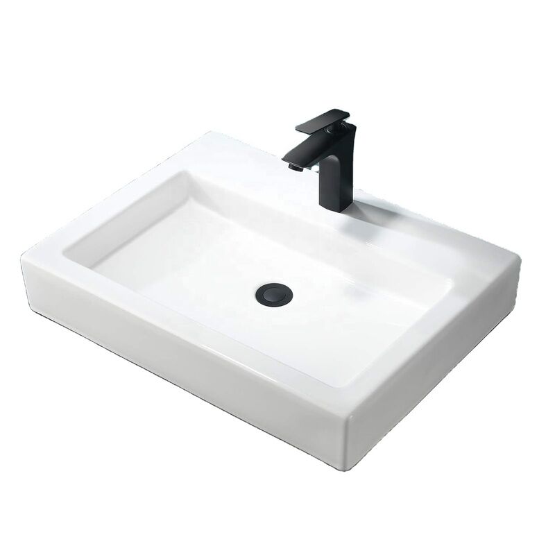 White Ceramic Sanitary Ware Rectangular Above Counter Basin Kitchen Hotel Popular Porcelain Sink White Ceramic Sanitary Ware Rectangular Above White Ceramic Sanitary Ware Rectangular Above Counter Basin Kitchen Hotel Popular Porcelain Sink