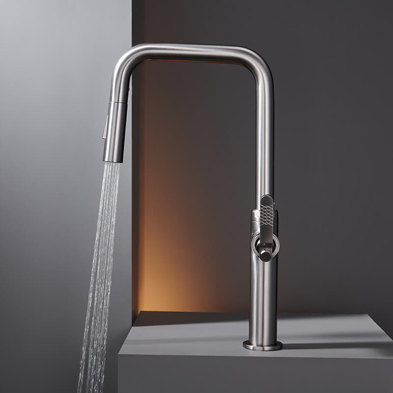 Modern Kitchen Hot And Cold Water Faucet Brass Pull-Out Spray Kitchen Mixer Sink Faucet faucet cartridge 360 Degree Rotating Flexible Kitchen Mixer Faucet Chrome Pull Out Kitchen Faucet