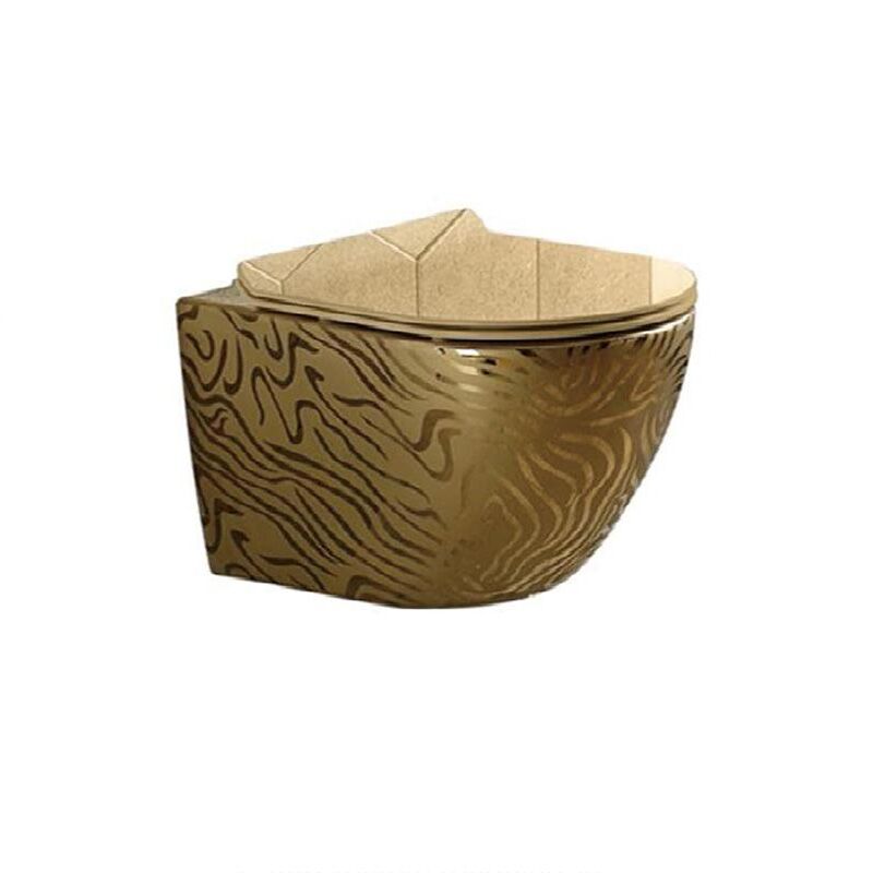 China Sanitary Ware Luxury Design Bathroom Dubai Gold Toilet Bowl Brushed Ceramic Wall Hung Toilet luxury design bathroom Dubai gold toilet bowl brushed ceramic wall hung toilet China Sanitary Ware Luxury Design Bathroom Dubai Gold Toilet Bowl Brushed Ceramic Wall Hung Toilet